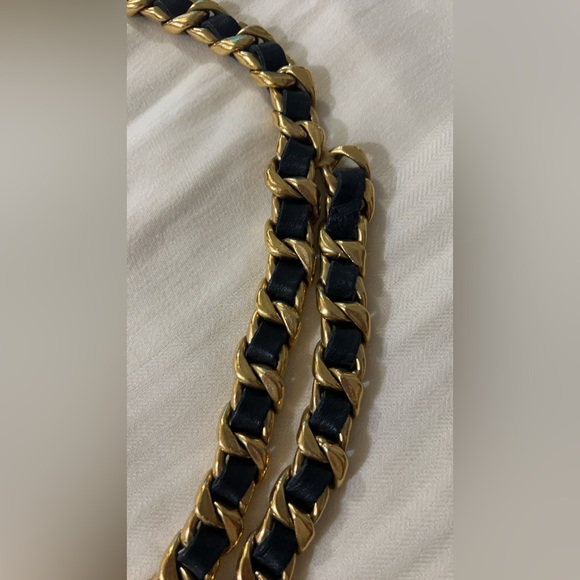 Chanel Vintage Ship Steering Wheel Braided Leather Gold Chain Belt - Picture 5 of 14